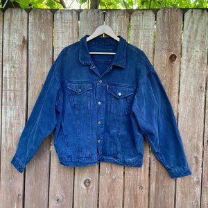 Vintage 1980's Drummer Boy Deep Indigo Denim Jacket Size XL